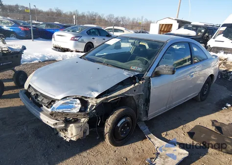 2003 Honda Civic Lx z USA, uszkodzony, nr VIN 1HGEM21523L023008